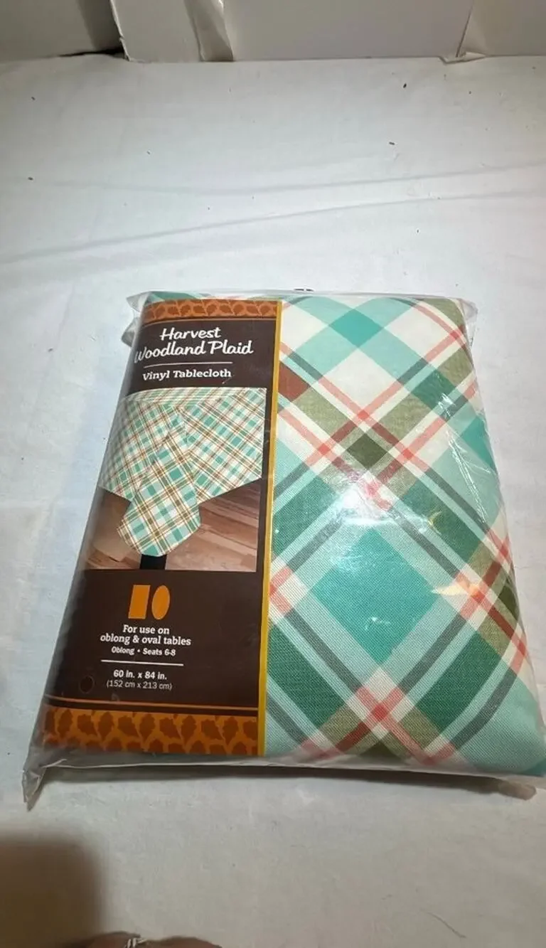 Harvest Woodland Plaid Vinyl Tablecloth